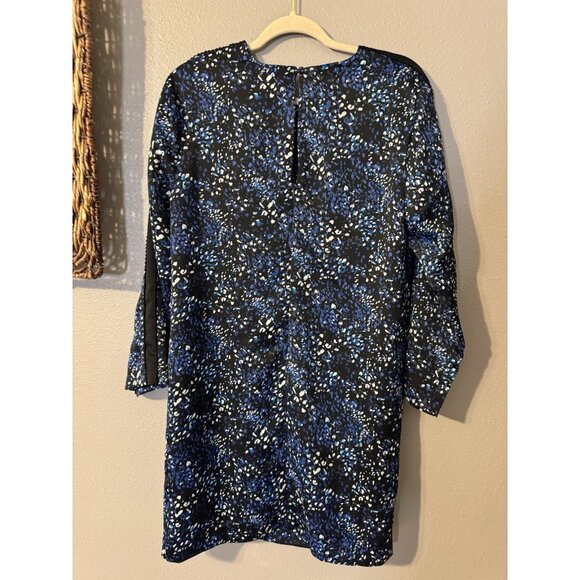 Banana Republic Pom Pom Shift Dress 10 Blue Black Colorful Relaxed Fit NEW $164 - Picture 8 of 12